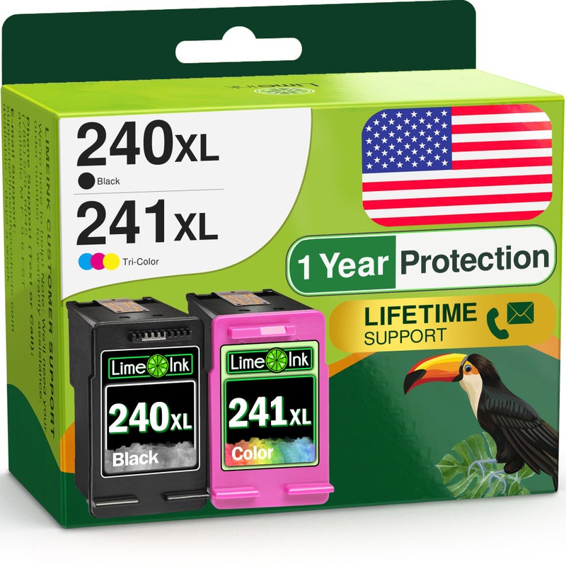 Limeink 2 Remanufactured Ink Cartridges for Canon 240XL/241XL Combo Pack - Black Ink for Canon MG3600/MG3620 Printer - Image 1